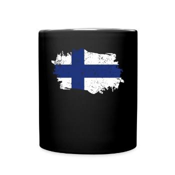 Finland Flag Grunge Finland Flag - Full Colour Mug - black - Front