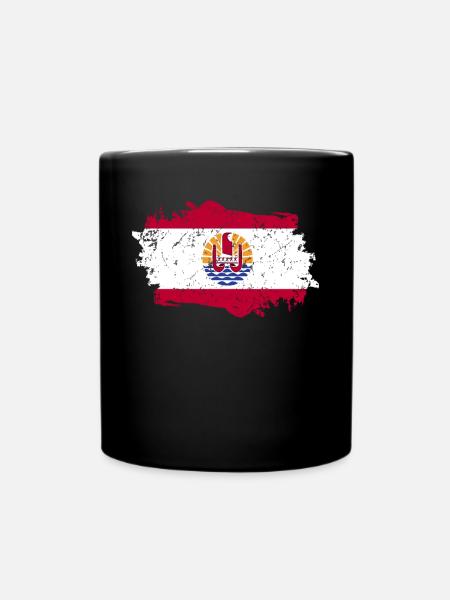 drapeau de la Polynésie Français - Mug uni - noir