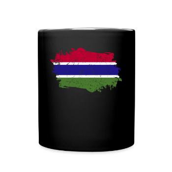Gambie Drapeau Grunge Gambie Drapeau - Mug uni - noir - Devant
