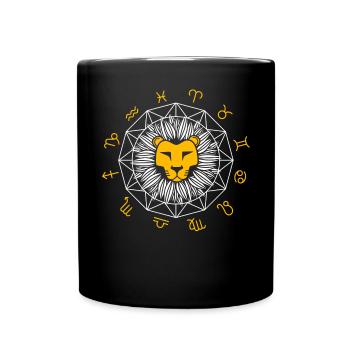 Netter Leo Lion Head Astrologiezeichen Horoskop Zo - Tasse einfarbig - Schwarz - Vorne
