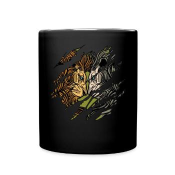 Lion Starredown kratzte die Klaue Leo MMA Fighter - Tasse einfarbig - Schwarz - Vorne