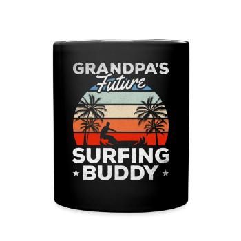 Surfer Surfboard Surfen Baby Opas Zukunft Surfing - Tasse einfarbig - Schwarz - Vorne