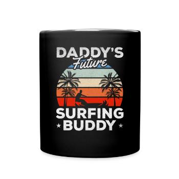 Surfer Surfboard Surfing Baby - Daddy's Future - Tasse einfarbig - Schwarz - Vorne