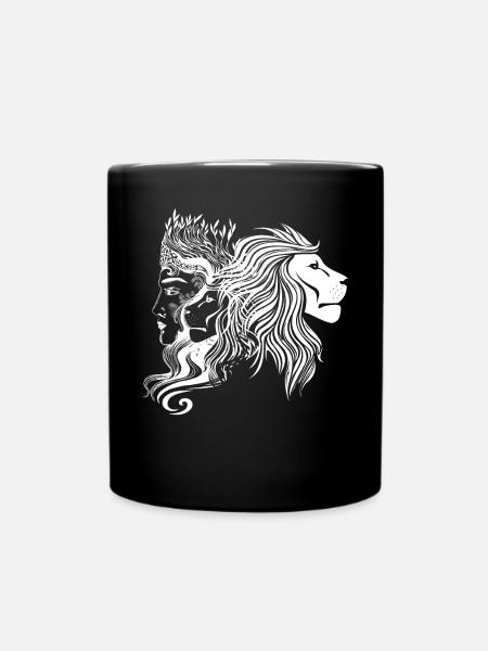 Löwe Löwin Königin Dunkle Kunst Gothic Leo Zodiac - Tasse einfarbig - Schwarz