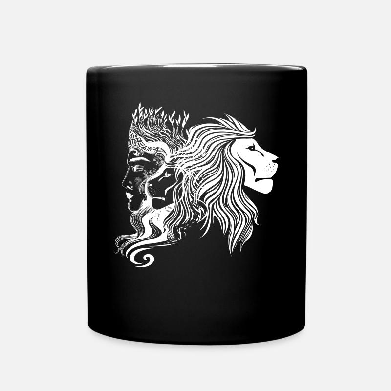 Löwe Löwin Königin Dunkle Kunst Gothic Leo Zodiac - Tasse einfarbig - Schwarz