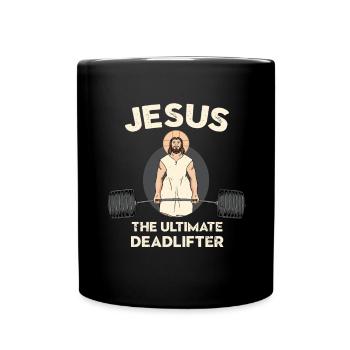 Jesus Deadlift Christ - Tasse einfarbig - Schwarz - Vorne