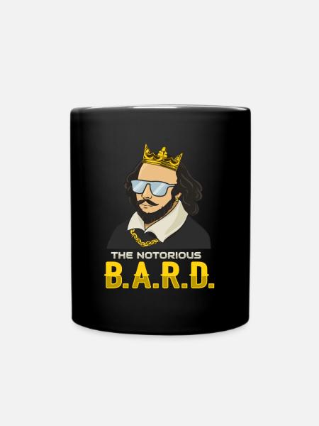William Shakespeare mit Krone - Tasse einfarbig - Schwarz