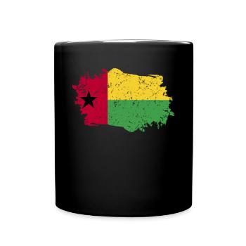 Guinea Bissau Flagge Grunge Guinea Bissau Fahne - Tasse einfarbig - Schwarz - Vorne
