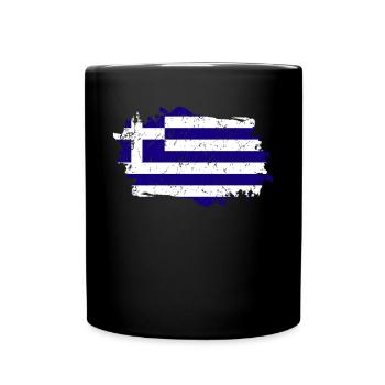 Greece Flag Grunge Greece Flag - Full Colour Mug - black - Front