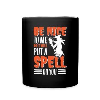 Effrayant halloween citrouille sorcières fantômes zombies - Mug uni - noir - Devant