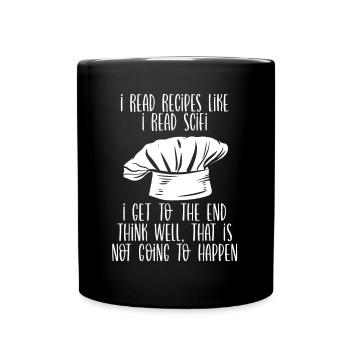 I read cooking recipes - Full Colour Mug - black - Front