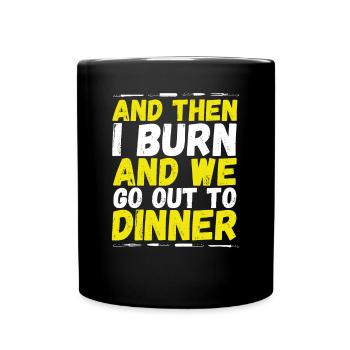 We go out to eat - Full Colour Mug - black - Front