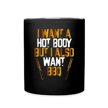 I want a hot body, but I - Full Colour Mug - black - Front