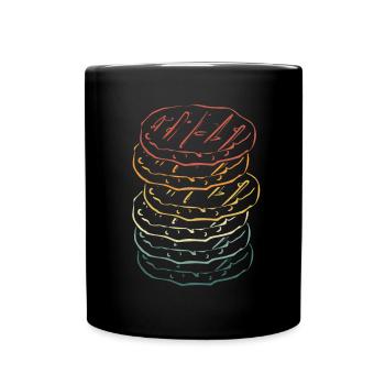 Galette de hamburger colorée - Mug uni - noir - Devant