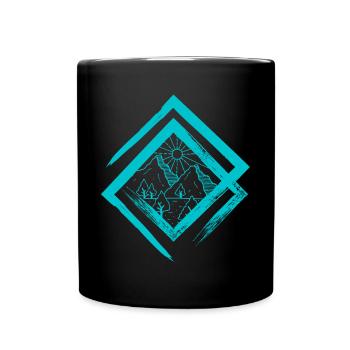Landschaft | Urlaub | Reisen - Tasse einfarbig - Schwarz - Vorne
