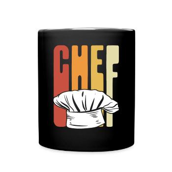 Chef's hat Retro - Full Colour Mug - black - Front