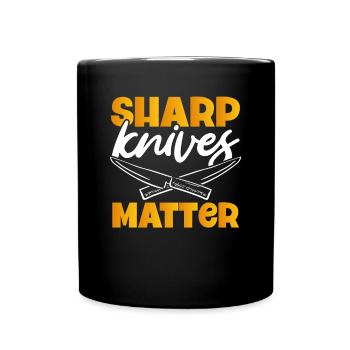 Les couteaux tranchants sont importants - Mug uni - noir - Devant