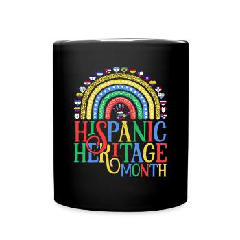Rainbow Happy Hispanic Heritage Month - h - Mug uni - noir - Devant