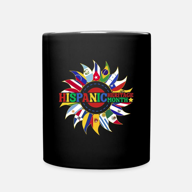 Sonnenblumen-Flaggen National Hispanic Heritage - Tasse einfarbig - Schwarz
