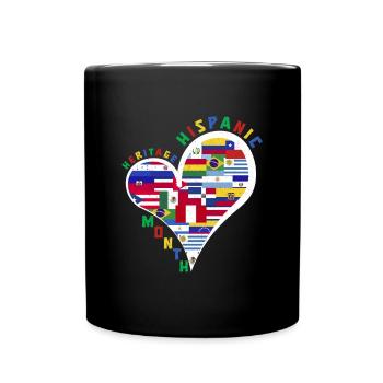 Flag Heart Mois du patrimoine hispanique - Mug uni - noir - Devant