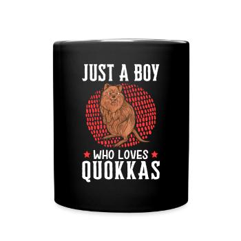 Boy of the Quokkas loves marsupial Quokka - Full Colour Mug - black - Front