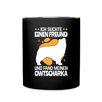 Fand meinen Owtscharka Kaukasischer Hund - Tasse einfarbig - Schwarz - Vorne