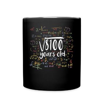 Square Root of 8100 Math Nerd 90th Birthday - Full Colour Mug - black - Front