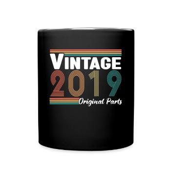 Vintage 2019 Jubiläum Retro Geschenk - Tasse einfarbig - Schwarz - Vorne