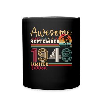 Superbe cadeau du 75e anniversaire de septembre 19478 - Mug uni - noir - Devant