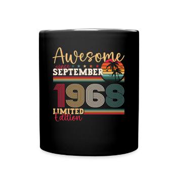 Awesome September 1968 54th Birthday Gift - Full Colour Mug - black - Front