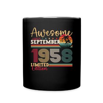 Superbe cadeau du 64e anniversaire de septembre 1958 - Mug uni - noir - Devant