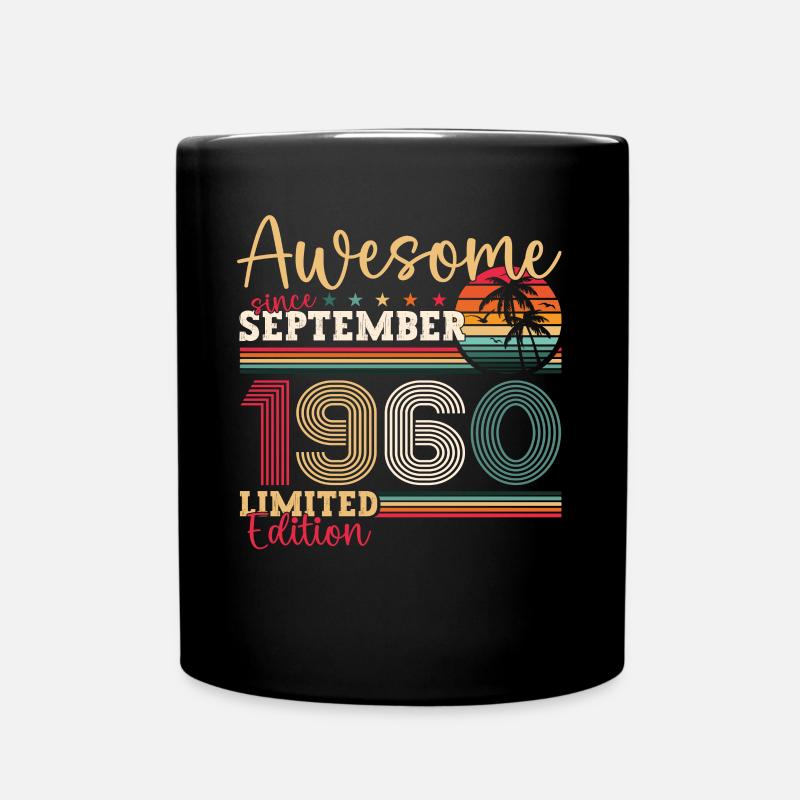 Awesome September 1960 62nd Birthday Gift - Full Colour Mug - black