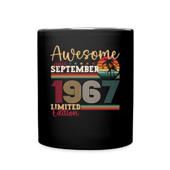Awesome September 1967 55th Birthday Gift - Full Colour Mug - black - Front