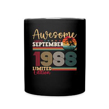 Awesome September 1988 34. Geburtstag Geschenk - Tasse einfarbig - Schwarz - Vorne