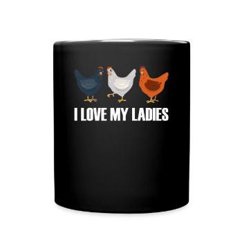 J’aime mes dames Poulet Poussins Poussins Poulets - Mug uni - noir - Devant