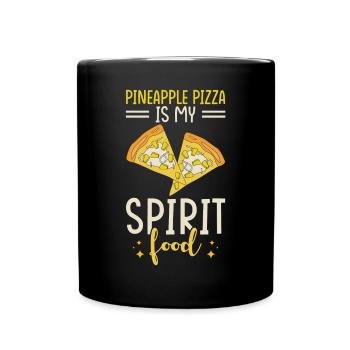 Pineapple -Pizza Is My Ghost Food - Full Colour Mug - black - Front