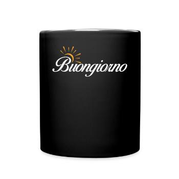 Italie Italien Disant Bonjour Buongiorno - Mug uni - noir - Devant