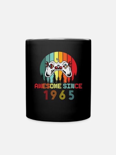 Awesome Since 1965 Birthday 1965 Vintage 1965 - Full Colour Mug - black