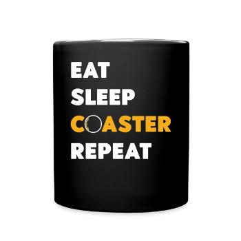 Roller Coaster Eat Sleep Coaster - Tasse einfarbig - Schwarz - Vorne