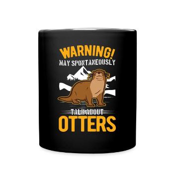Warning Otter Otter Sea Otter - Full Colour Mug - black - Front