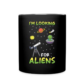 Astronomie Teleskop Astronom Geschenk - Tasse einfarbig - Schwarz - Vorne