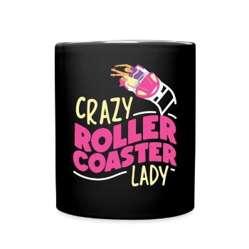 Roller Coaster Girl Crazy Roller - Tasse einfarbig - Schwarz - Vorne