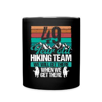 49 Birthday Sloth Hiking Mountains 49 Year Old - Tasse einfarbig - Schwarz - Vorne