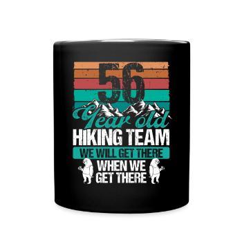 56 Birthday Sloth Hiking Mountains 56 Year Old - Tasse einfarbig - Schwarz - Vorne