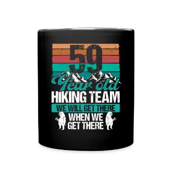 59 Birthday Sloth Hiking Mountains 59 Year Old - Tasse einfarbig - Schwarz - Vorne
