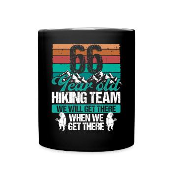 66 Birthday Sloth Hiking Mountains 66 Year Old - Tasse einfarbig - Schwarz - Vorne