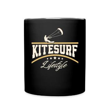 Kitesurfen Kitesurf Kitesurfer Kiteboard - Tasse einfarbig - Schwarz - Vorne