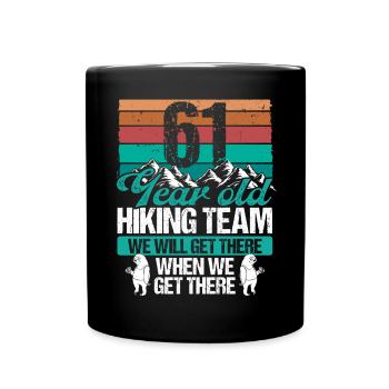 61 Birthday Sloth Hiking Mountains 61 Year Old - Tasse einfarbig - Schwarz - Vorne