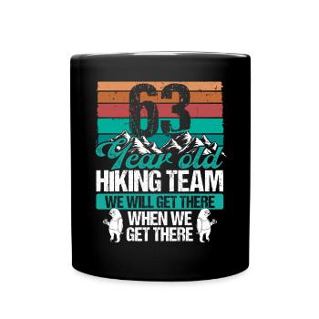 63 Birthday Sloth Hiking Mountains 63 Year Old - Tasse einfarbig - Schwarz - Vorne