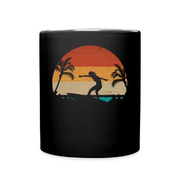 Retro Surf Water Surfer Lady Surf Planche de surf - Mug uni - noir - Devant
